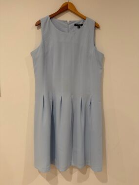 Chadwicks Pale Blue Sleeveless Pleated Midi Dress